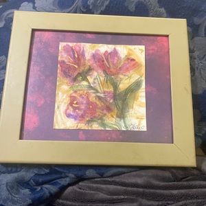 “Late Summer Wildflowers” original watercolor by Lane BODIE framed